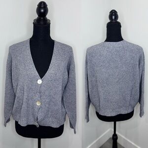 Alexandre Laurent Gray Button Up Long Sleeve Cardigan